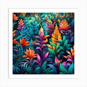 Colorful Tropical Jungle Art Print