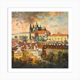 A Prague Castle In Prague Oil Painting Illustrat 1720028606 4 Art Print