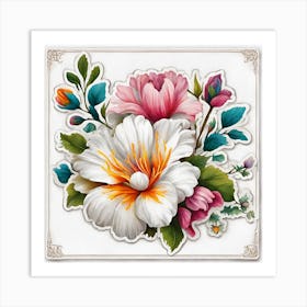 Flowers In A Frame Art Print