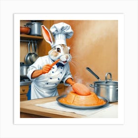 Rabbit In The Kitchen 3 Art Print