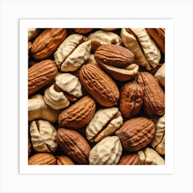 Close Up Of Nuts Art Print