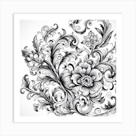 Ornate Floral Design 26 Art Print