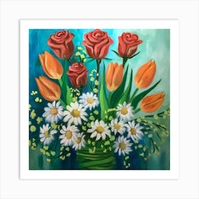 Bouquet Of Roses 1 Art Print