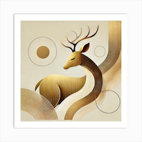 Deer Canvas Art Art Print