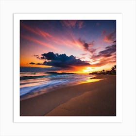 Sunset On The Beach 253 Art Print