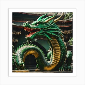 Chinese Dragon Statue Art Print