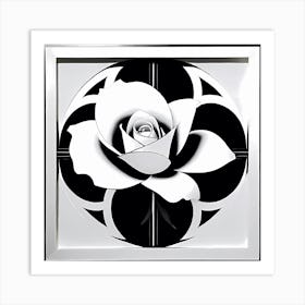 The Rose: Black And White Rose Blossom Art Print