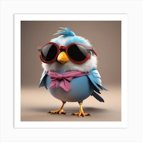 Bird In Sunglasses Art Print