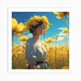 Field Of Yellow Flowers 52 Art Print