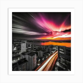 Sunset Over London Art Print