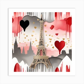 Paris Eiffel Tower Monochromatic Art Print