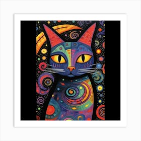 Kaleidoscope Cat Art Print