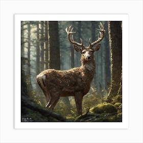 Deer In The Forest 117 Art Print