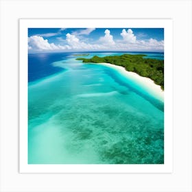 Aerial View Of A Tropical Island Art Print