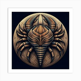 Intricate Wooden Scorpion Design Art Print