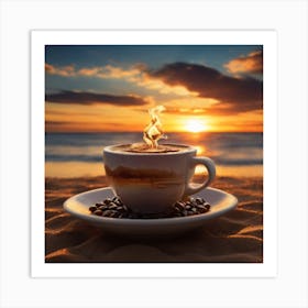 Coffee On The Beach Art Print