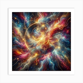 Radiant Mysterious Marble Light: Multicolor marble 9 Art Print