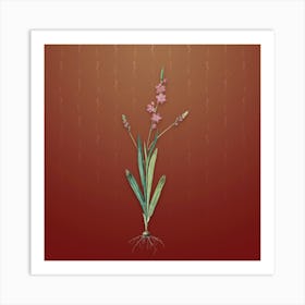 Vintage Ixia Scillaris Botanical on Falu Red Pattern n.0897 Art Print