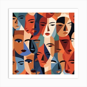 Group Of Faces Art Print