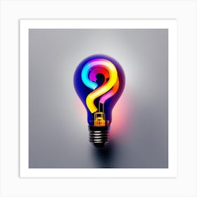 Light Bulb With Question Mark Art Print