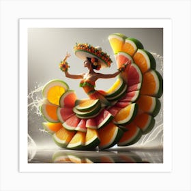 Dancing fruit flamenco 3 Art Print