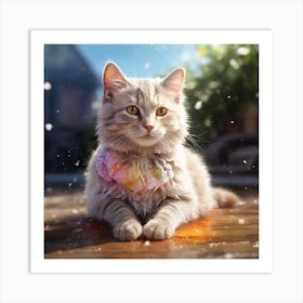 Cat In The Snow 1 Art Print