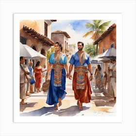 Egyptian Couple Art Print