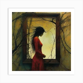 Woman In Red Art Print