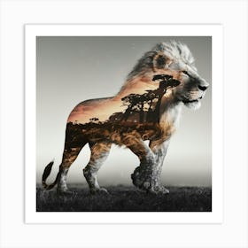 Portrait Of A Lion Art Print