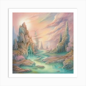 Sci Fi Fantasy Pastel Dreamy Art Print