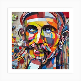 Man With Mustache Art Print