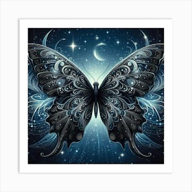 Black Butterfly Art 3 Art Print