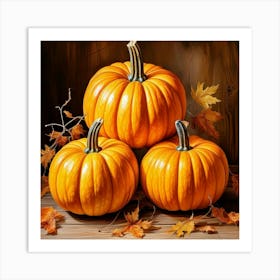 Happy pumpkins Art Print