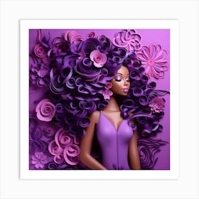 Purple Haired Woman Art Print