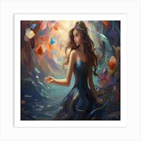 Default A Beautiful Girl Breaks The Surrounding Reality With T 1 (1) Art Print