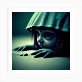 Little Girl In The Dark Art Print