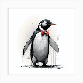 Penguin With Bow Tie Art Print