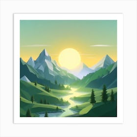 Firefly An Illustration Of A Beautiful Majestic Cinematic Tranquil Mountain Landscape In Neutral Col (47) Art Print