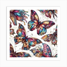 Colorful Butterflies Art Print