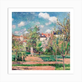 The Garden In The Sun, Pontoise, Camille Pisarro Square Art Print