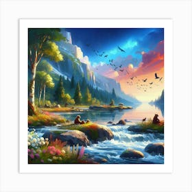 River In The Mountains Art Print