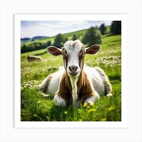 Pasture Rural Farm Goat Nature Farming Natural Countryside Animal Herd Agriculture Meadow (4) Art Print