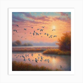 Gaggle of geese 2 Art Print