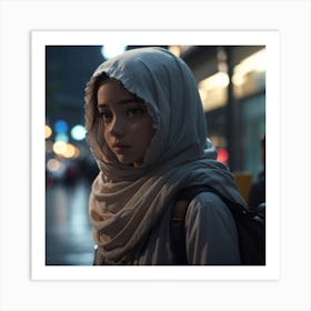 Girl In A Hijab Art Print