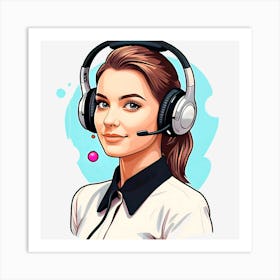 Call Center Girl 1 Art Print