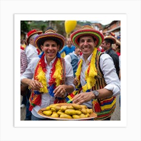 Venezuelan People In Traditional Costumes Art Print