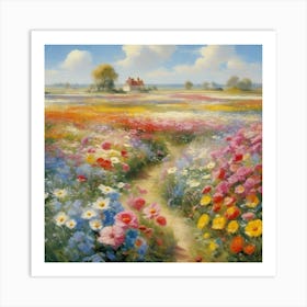 Bloemenzee Dutch For Sea Of Flowers Fields Of Flowers In A Dreamlike State With Swirling 13 Art Print