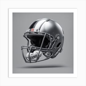 Shiny gray football helmet with black biceps Art Print