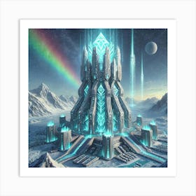 A Futuristic Sci Fi Depiction Of Frostspire Tower Art Print