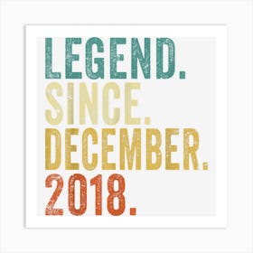 Legend Since December 2018 4 Year Old 4th Birthday Boy Art Print